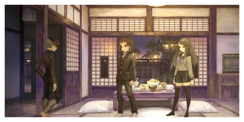 13 Sentinels Juro Keitaro and Megumi at home