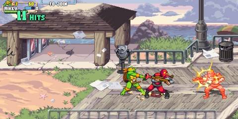 Fighting enemies in Teenage Mutant Ninja Turtles Shredder's Revenge