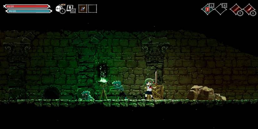 Fighting enemies in Lost Ruins