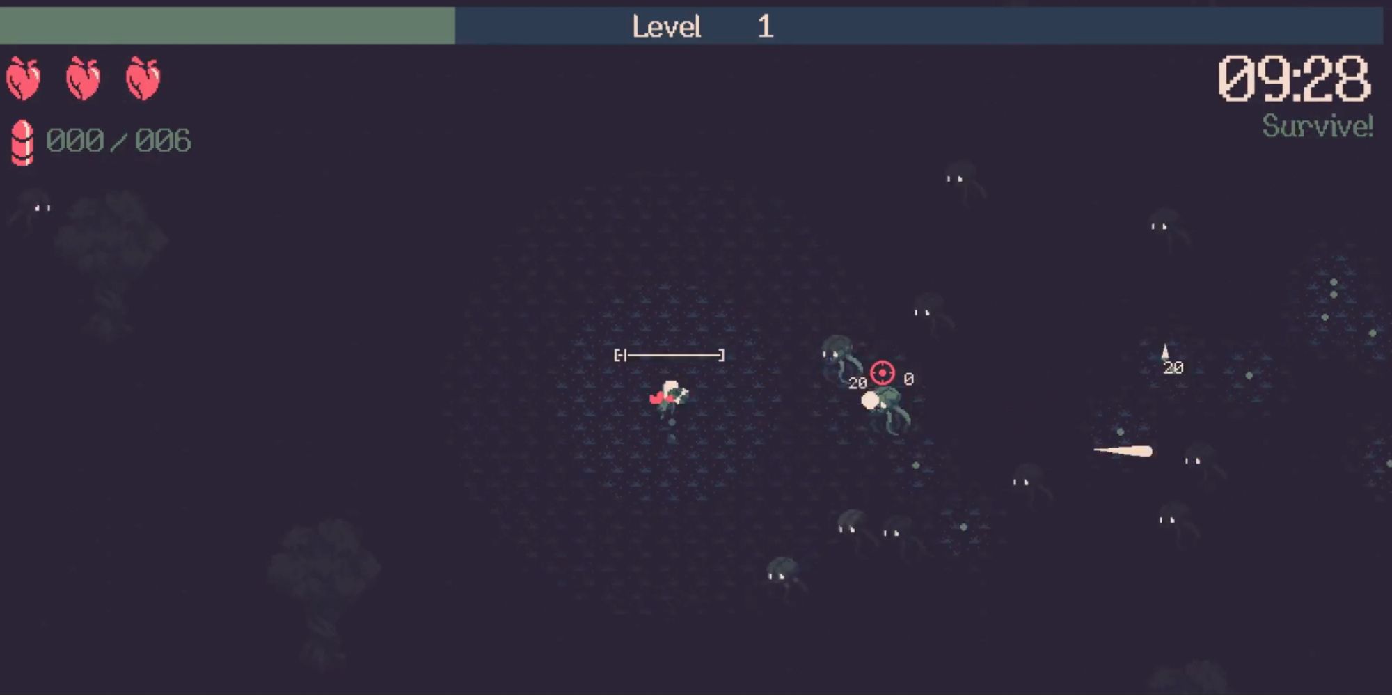 20 Minutes Till Dawn - Feature - Player kills monsters to level up