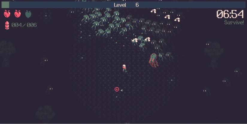 20 Minutes Till Dawn - Kill Bosses Early - Player attacks the boss among the monsters