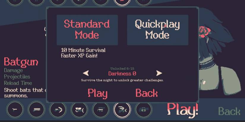 20 Minutes Till Dawn - Quickplay mode can be fun - Player starts game in quickplay mode to gain XP faster