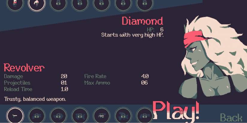 20 Minutes Till Dawn - Try different characters - Player picks Diamond for additional HP