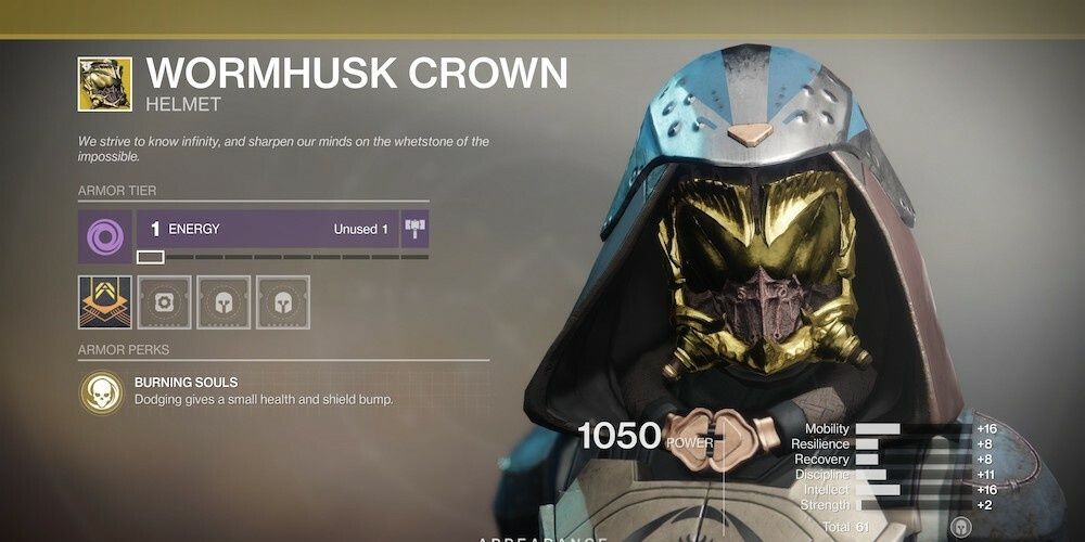 destiny 2 wormhusk crown exotic helmet