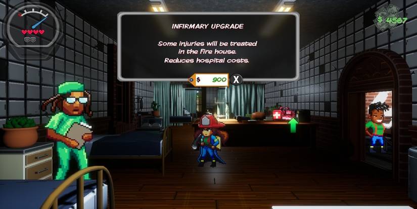 An upgrade store in Firegirl Hack 'n Splash Rescue DX