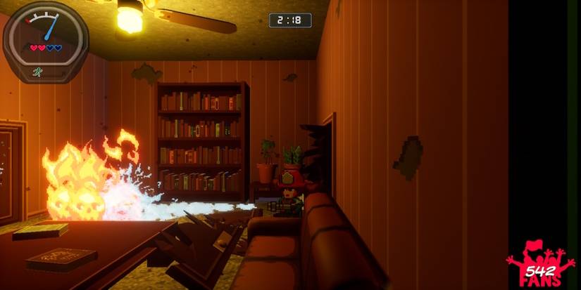 Fighting fires in Firegirl Hack 'n Splash Rescue DX