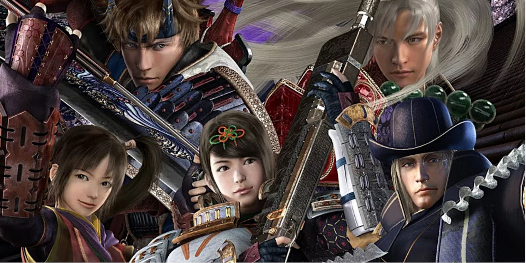 Promo art featuring characters in Onimusha Dawn Of Dreams
