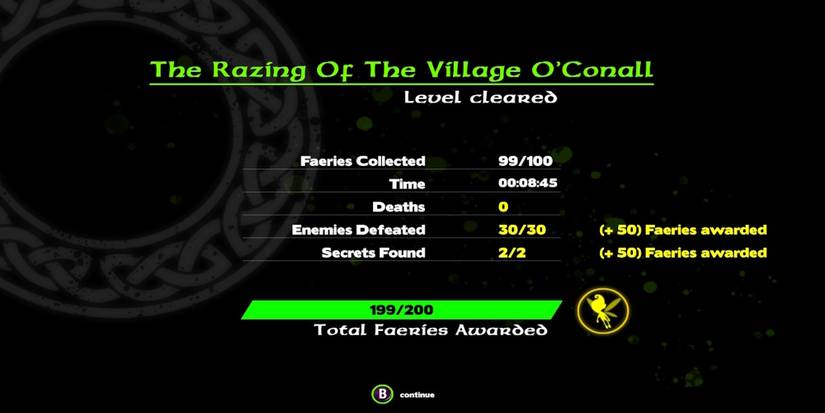 The results menu in Clan O’Conall