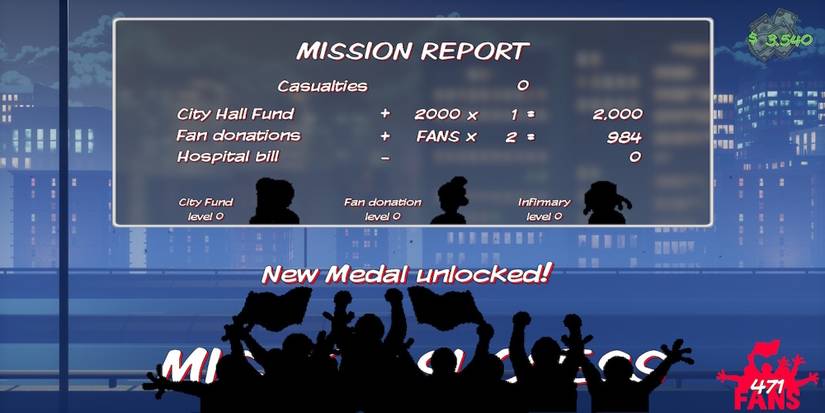 The rewards screen in Firegirl Hack 'n Splash Rescue DX