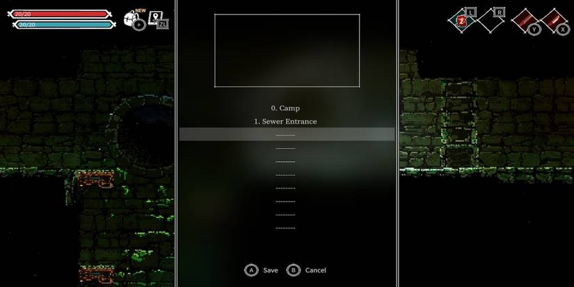 The save menu in Lost Ruins