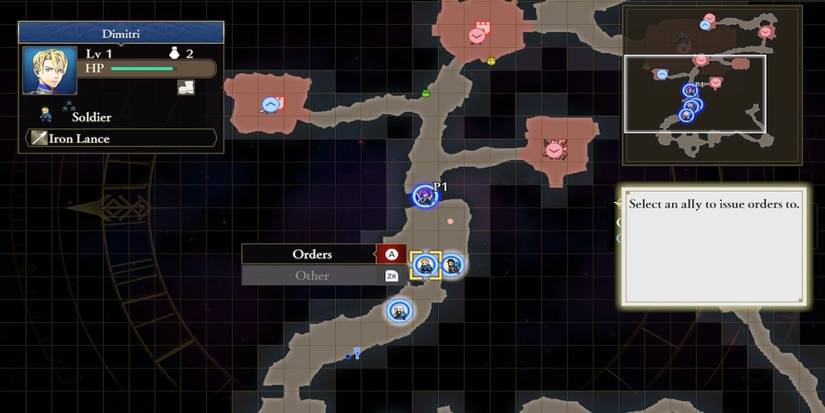 The tactics map in Fire Emblem Warriors Three Hopes