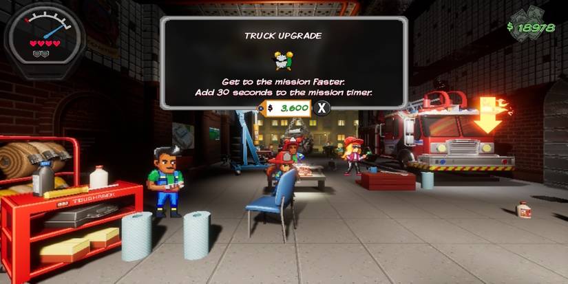 An upgrade store in Firegirl Hack 'n Splash Rescue DX