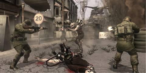 Fighting enemies in Resistance Fall Of Man