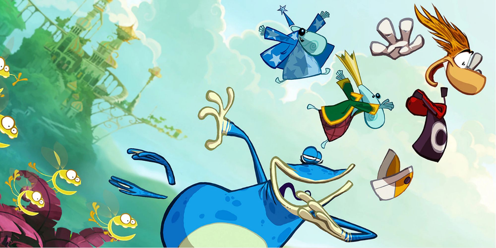 Promo art featuring characters in Rayman Origins