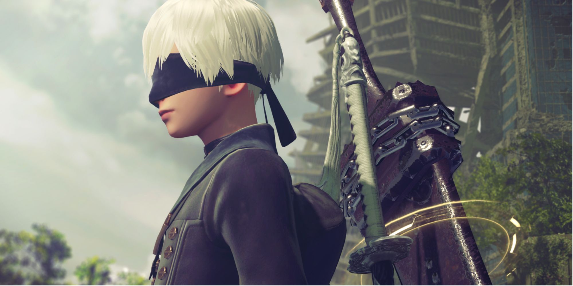 9S contemplates revenge in NieR Automata