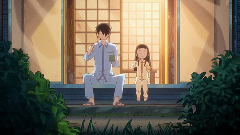 kakushigoto eating outside