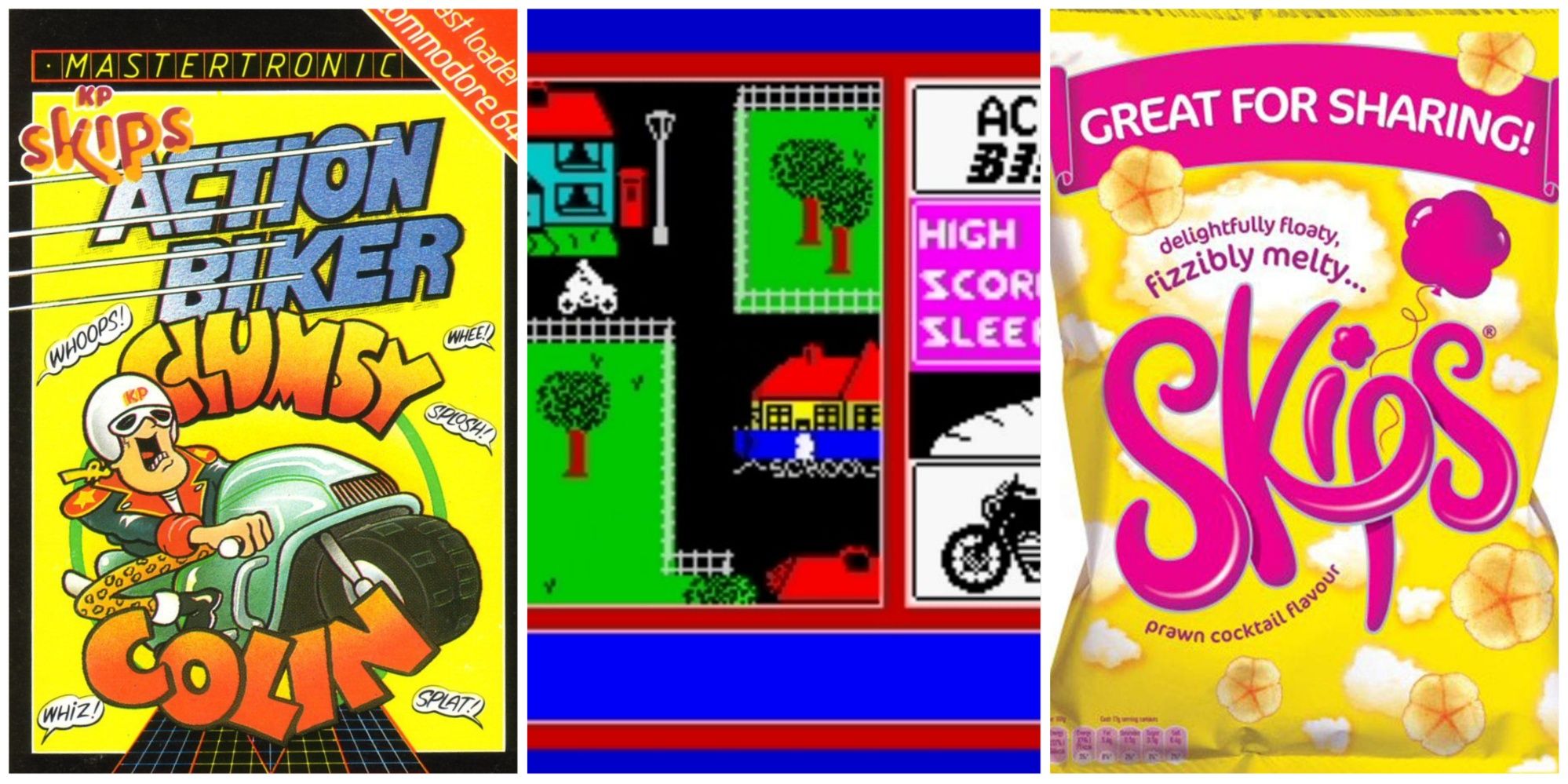 Action Biker Box Art, Action Biker ZX Spectrum Gameplay, A Packet of Skips