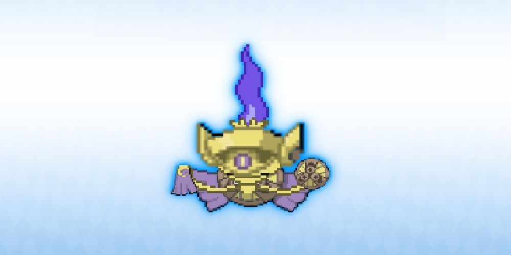 Image of a Aegidelure, a cross between Aegislash and Chandelure from Pokemon