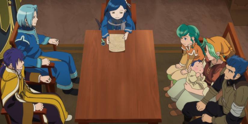 Ascendance of a Bookworm Contract Meeting between Myne, Sylvester, and her family