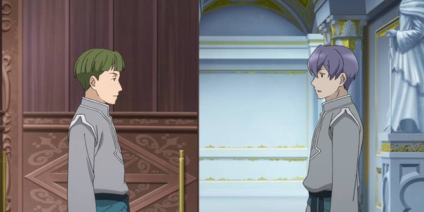 Ascendance of a Bookworm Fran and Arno speaking outside Ferdinand's office