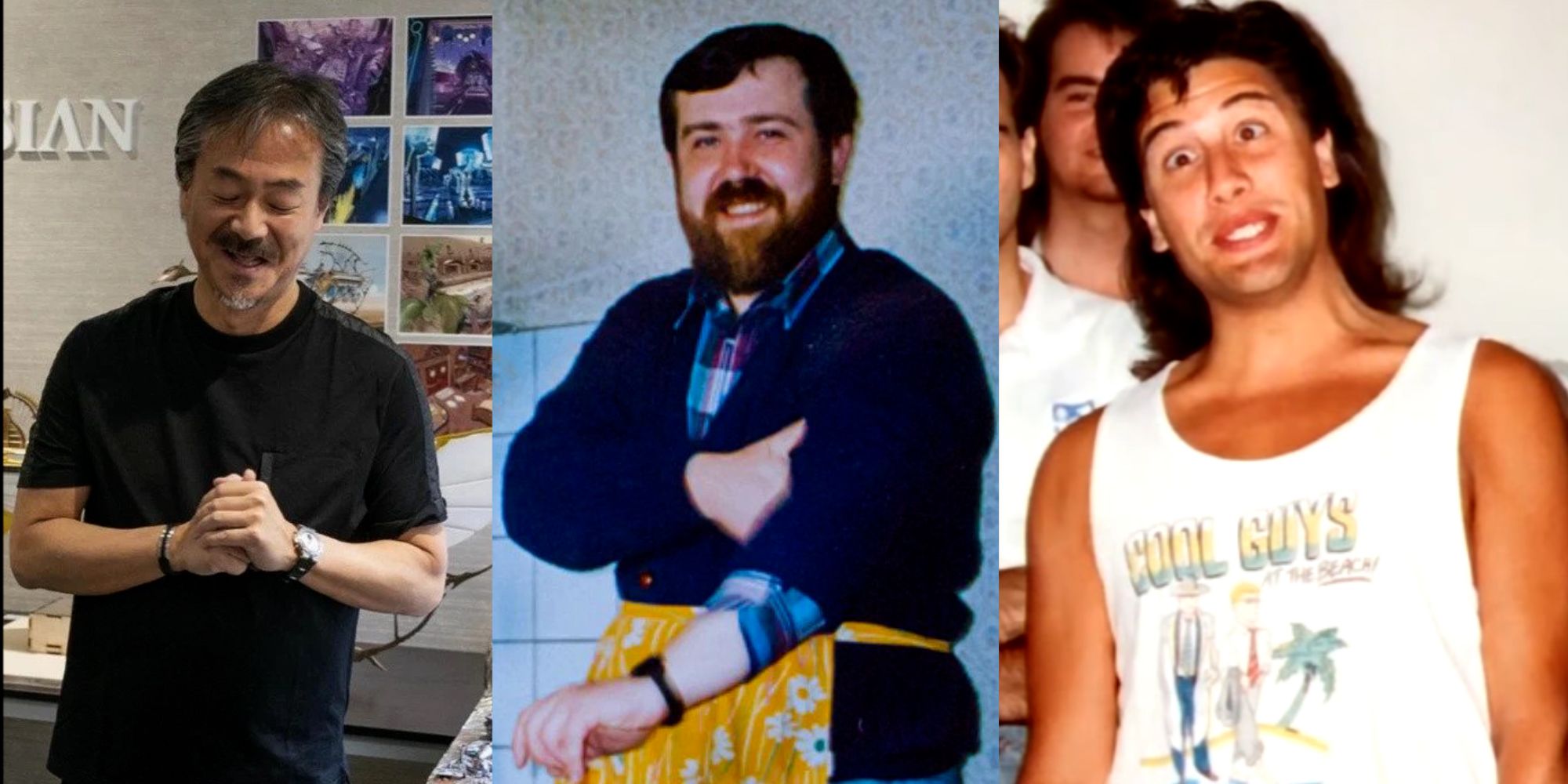 Banner Image Showing Three Video Game Auteurs Who Are No Longer In Control Of The Franchises They Created, Hironobu Sakaguchi (Left) Alexey Pajitnov (Centre) and John Romero (Right) 
