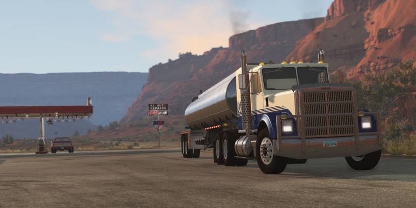 BeamNG Drive - A blue truck