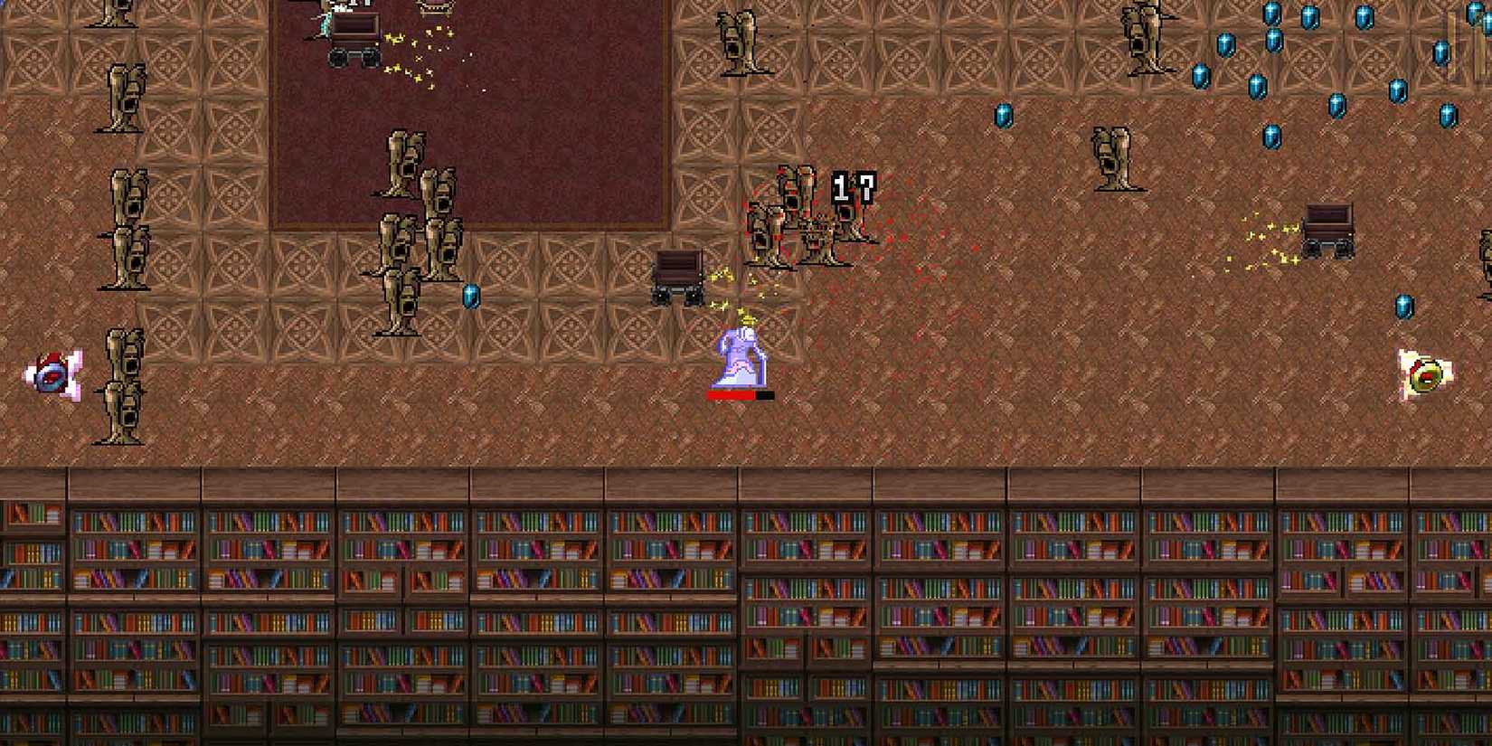 Ramba using the Carrello Weapon in Vampire Survivors