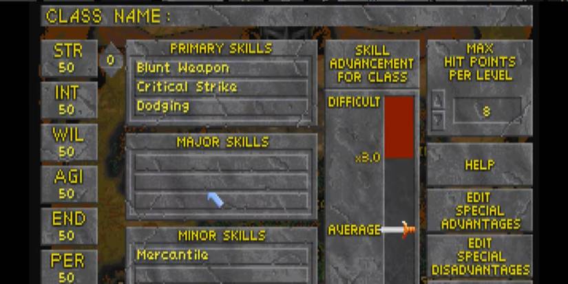 Class Creation in Daggerfall