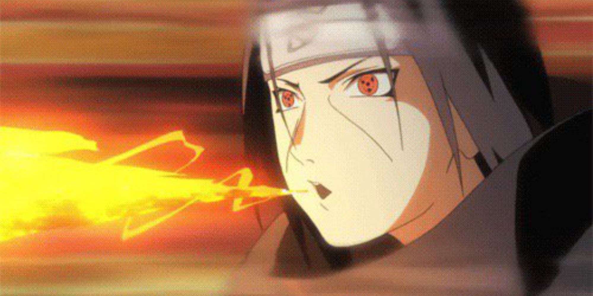 itachi performing fireball jutsu