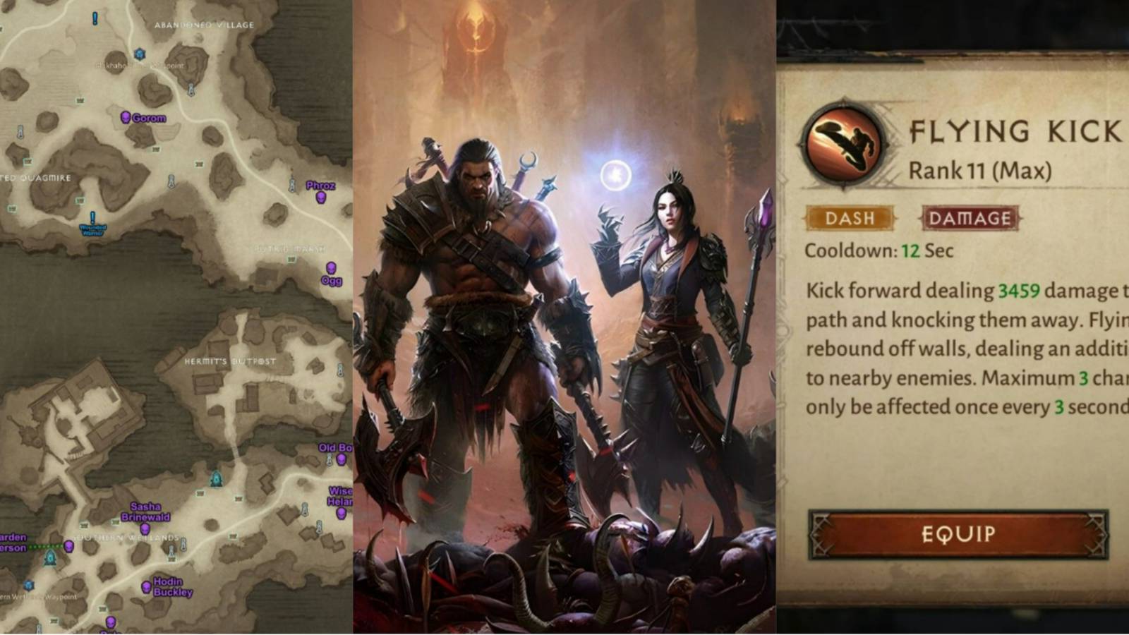 A map, characters, and skills from Diablo Immortal