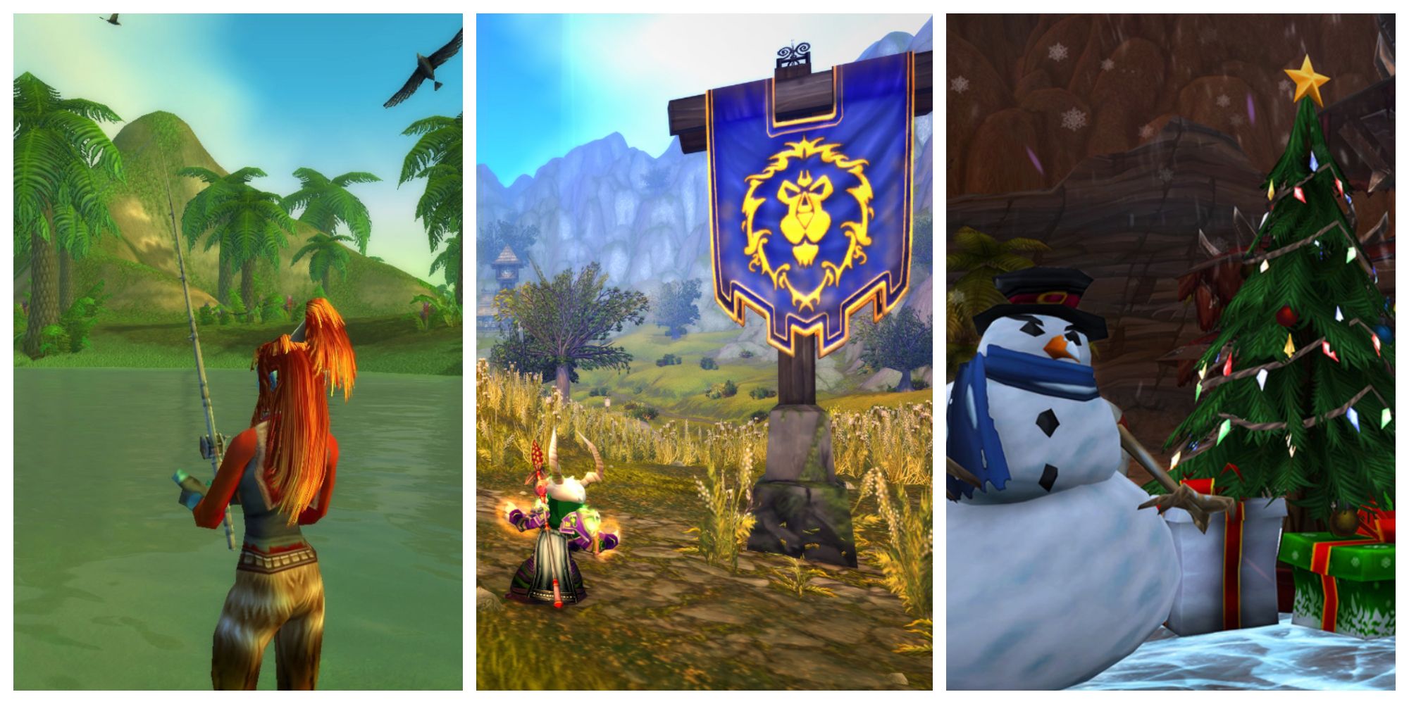 World of Warcraft Classic Fishing Christmas Alliance Flag