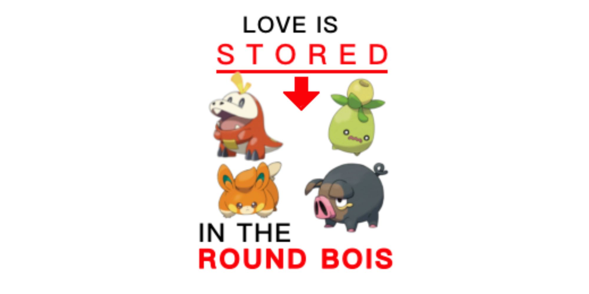 Love is stored in the round boys meme with Scarlet and Violet Pokemon.