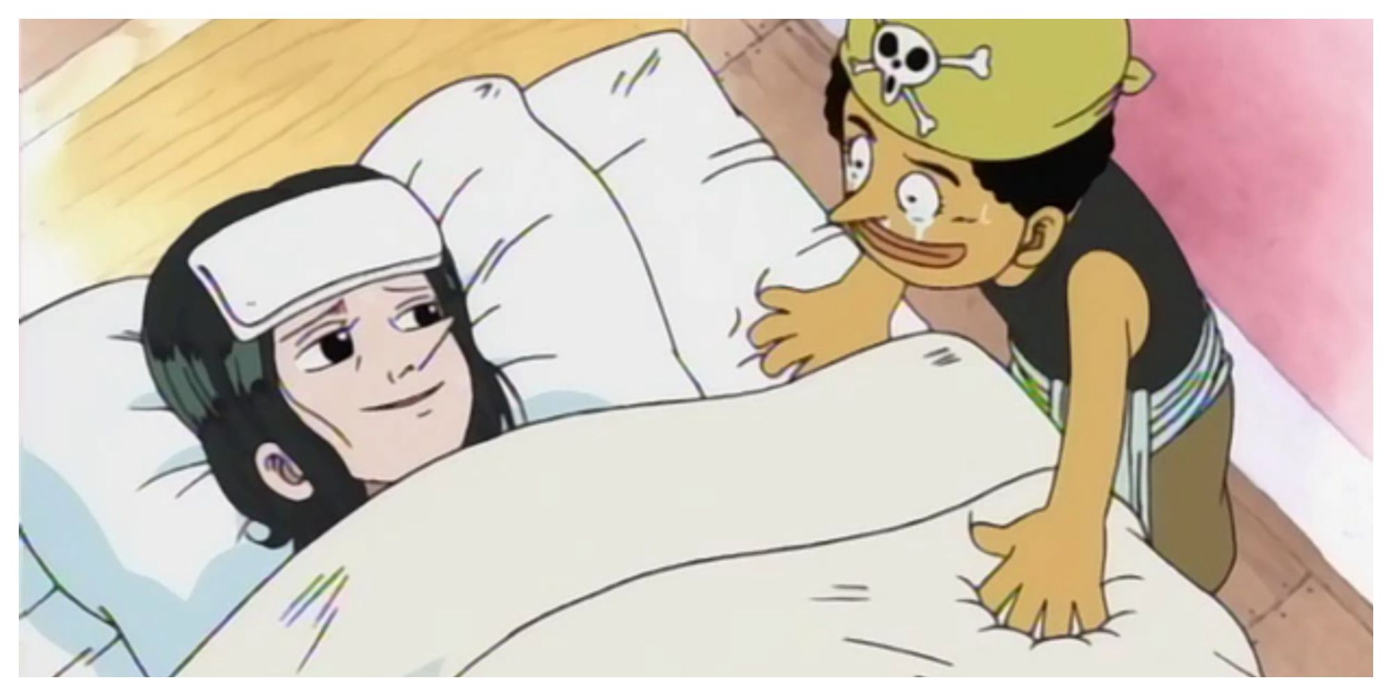 Young Usopp Looking After His Sick Mother