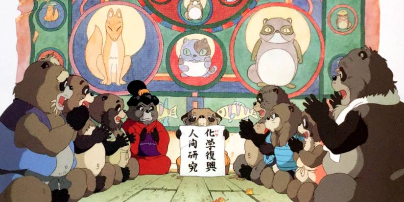 Tanuki having a meeting.
