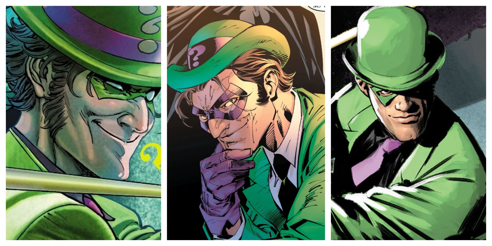 3 pictures of the riddler from dc comics