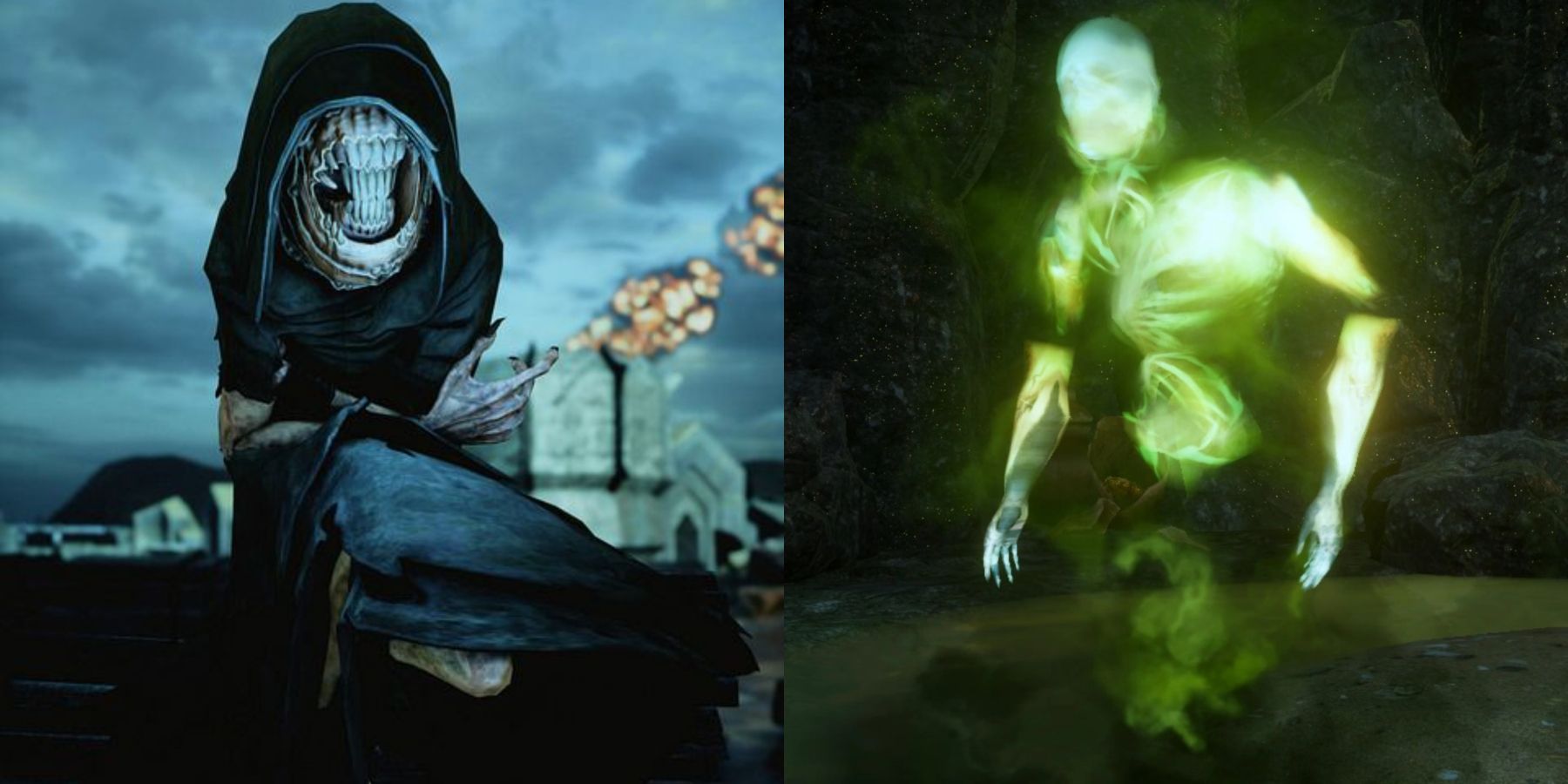 Split image of Despair and Wisp.