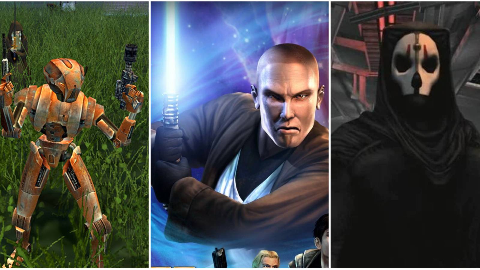 three images of hk-47, the exile and darth nihilus