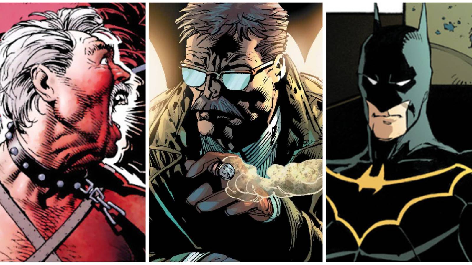 three pictures of james gordon from dc comics in a collage