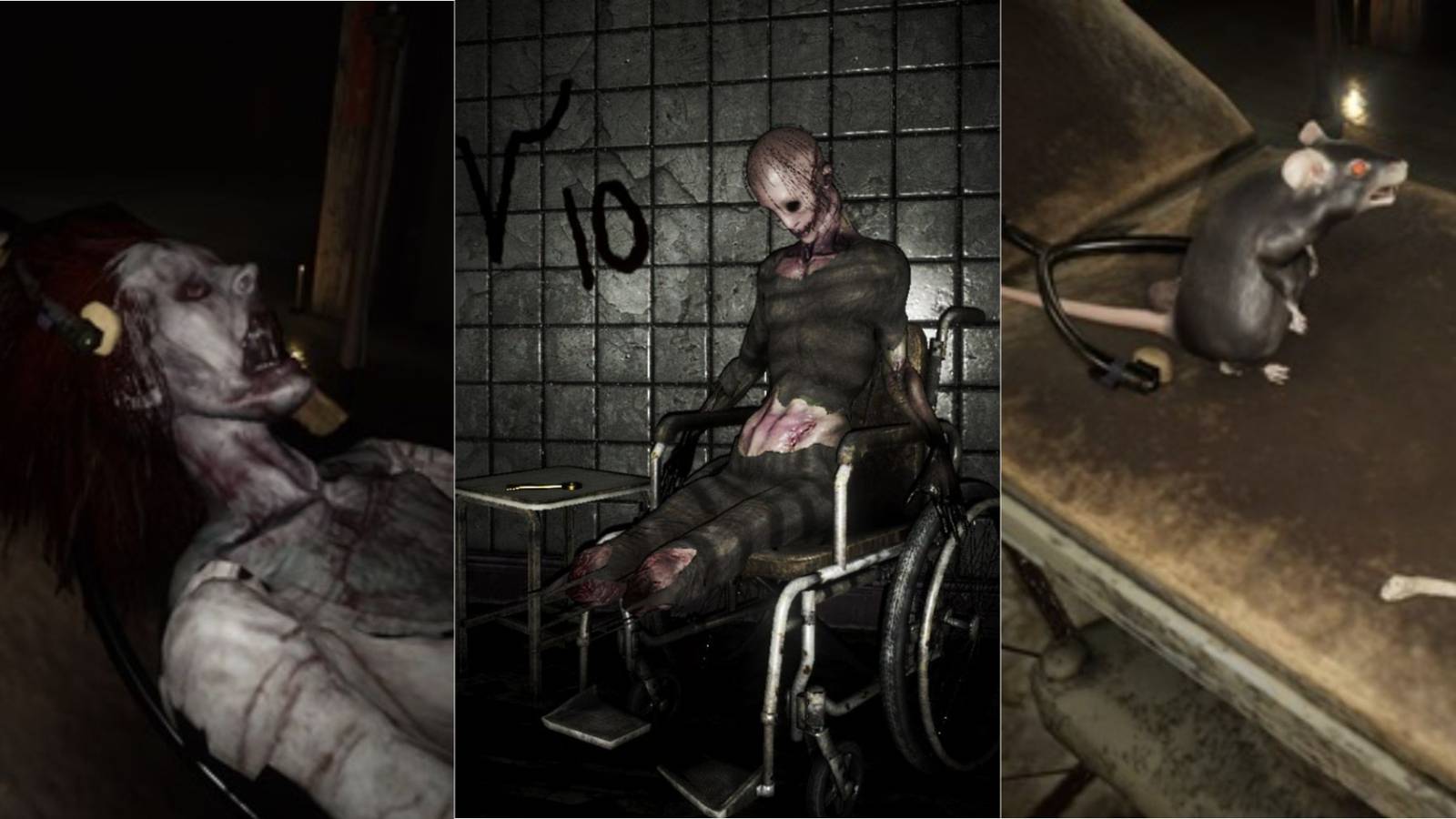Three images from the Asylum map in Devour