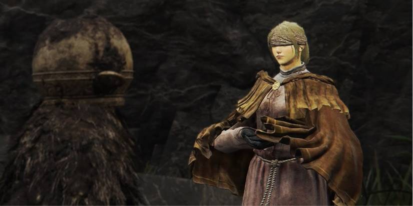 Tarnished talking to Hyetta. 