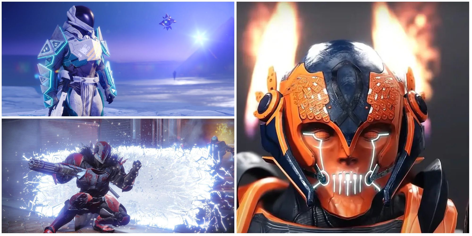 three images from destiny 2 in a photo collage