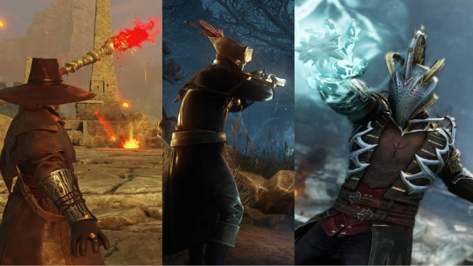 New World Fire Staff Musket Ice Gauntlet