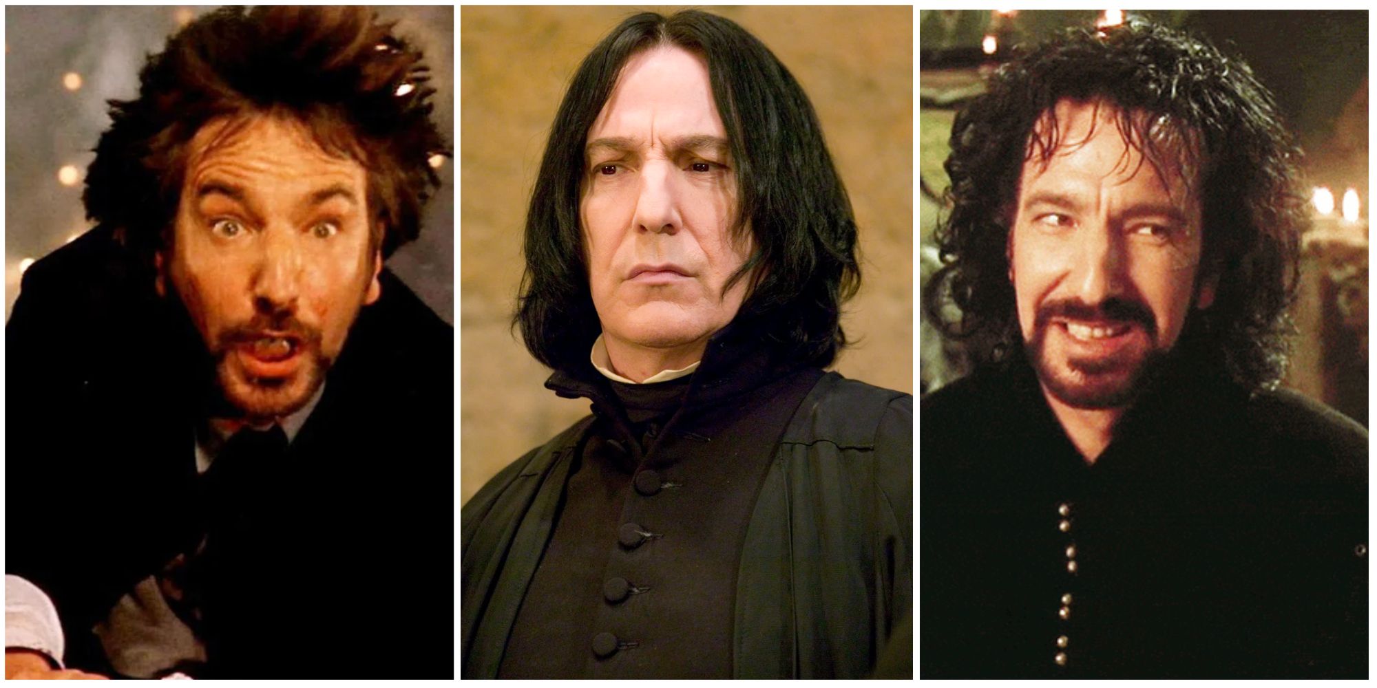 hans gruber, sheriff of nottingham, snape, all played by alan rickman
