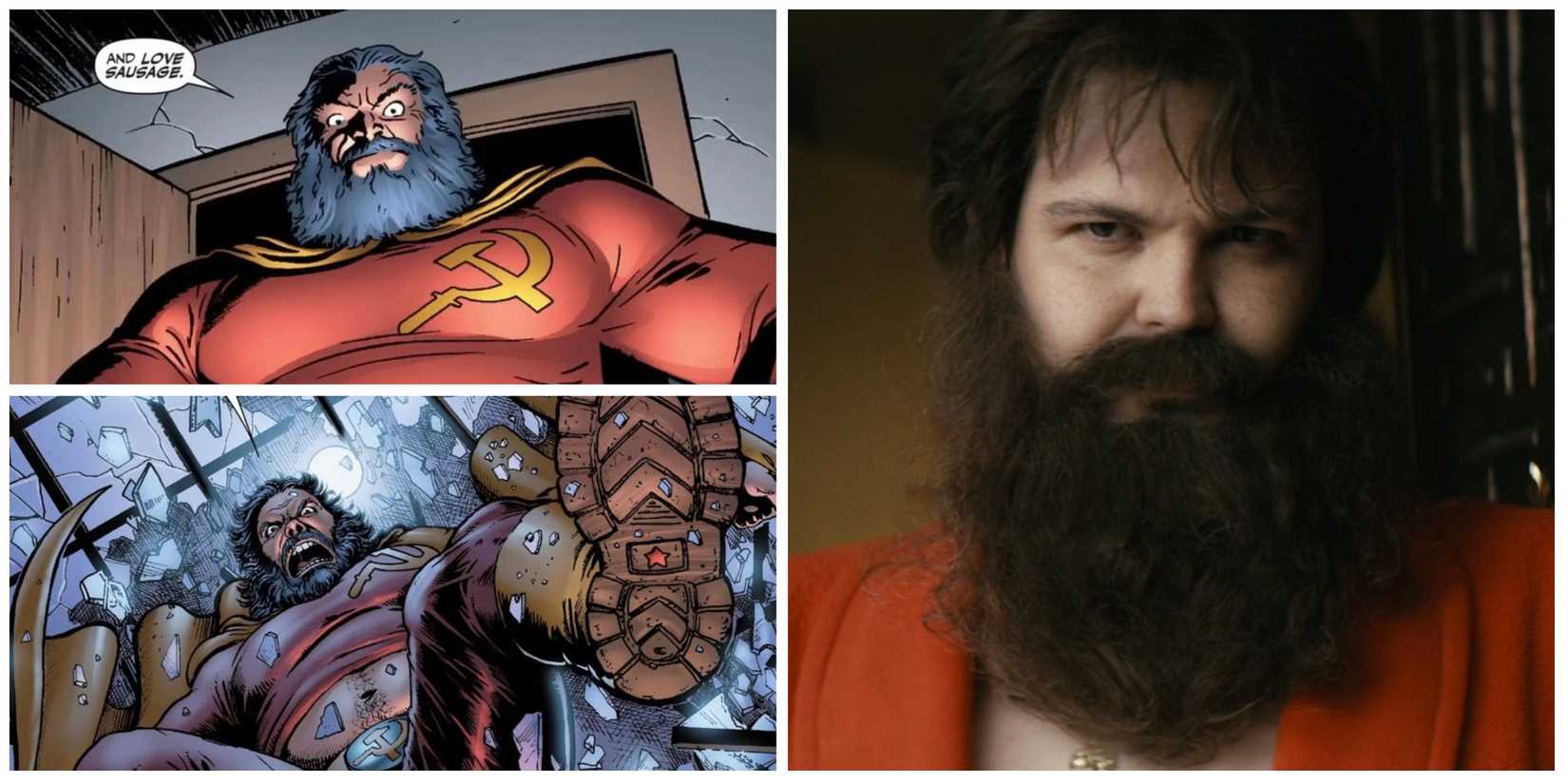 three pictures of love sausage from amazon prime the boys and the comic