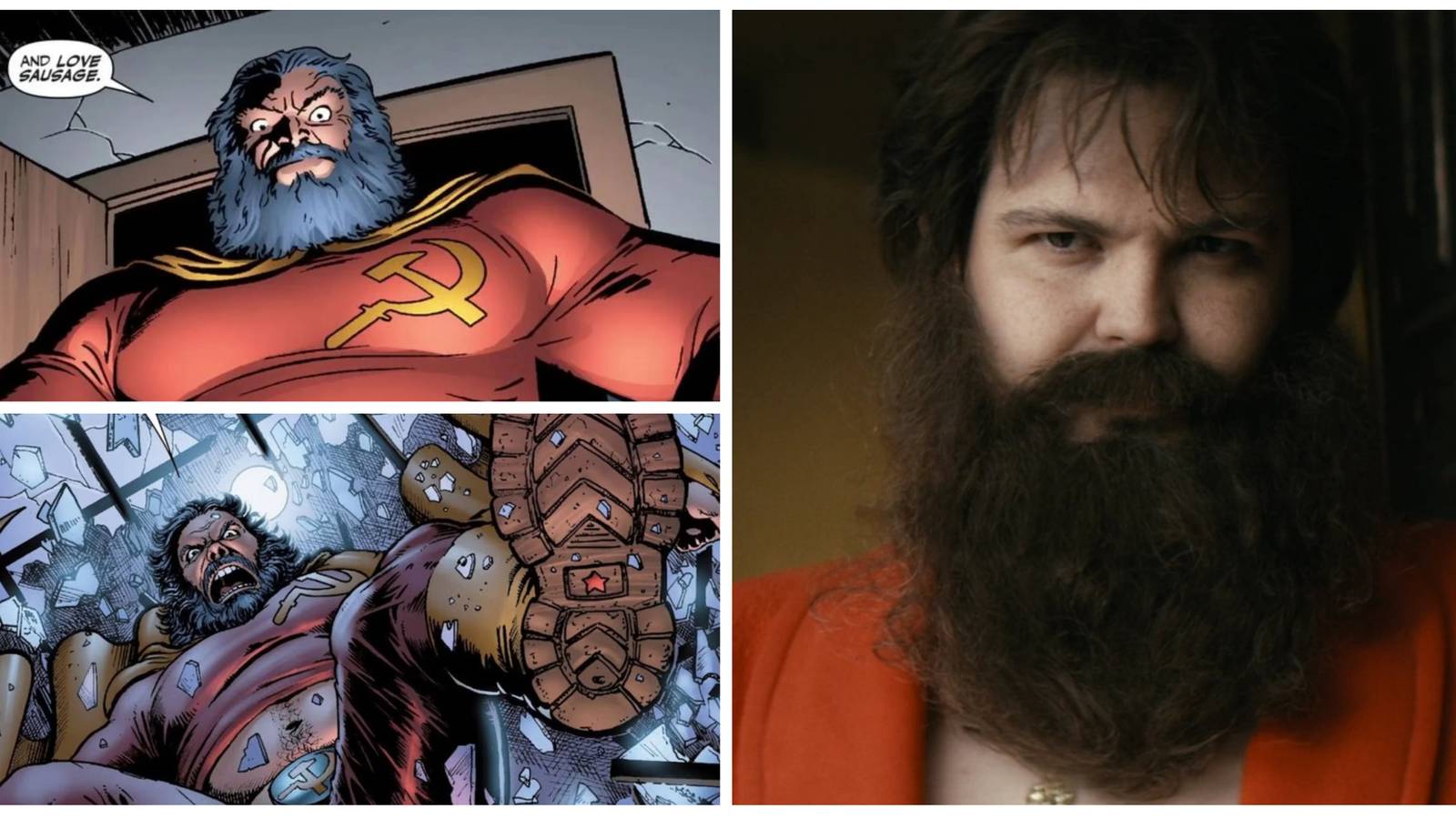 three pictures of love sausage from amazon prime the boys and the comic