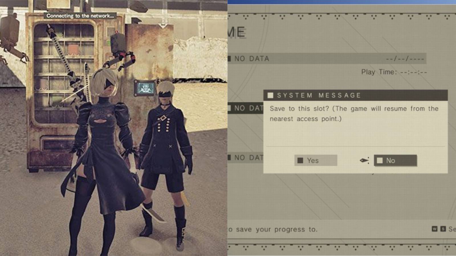 Split image of Access Point and save menu.