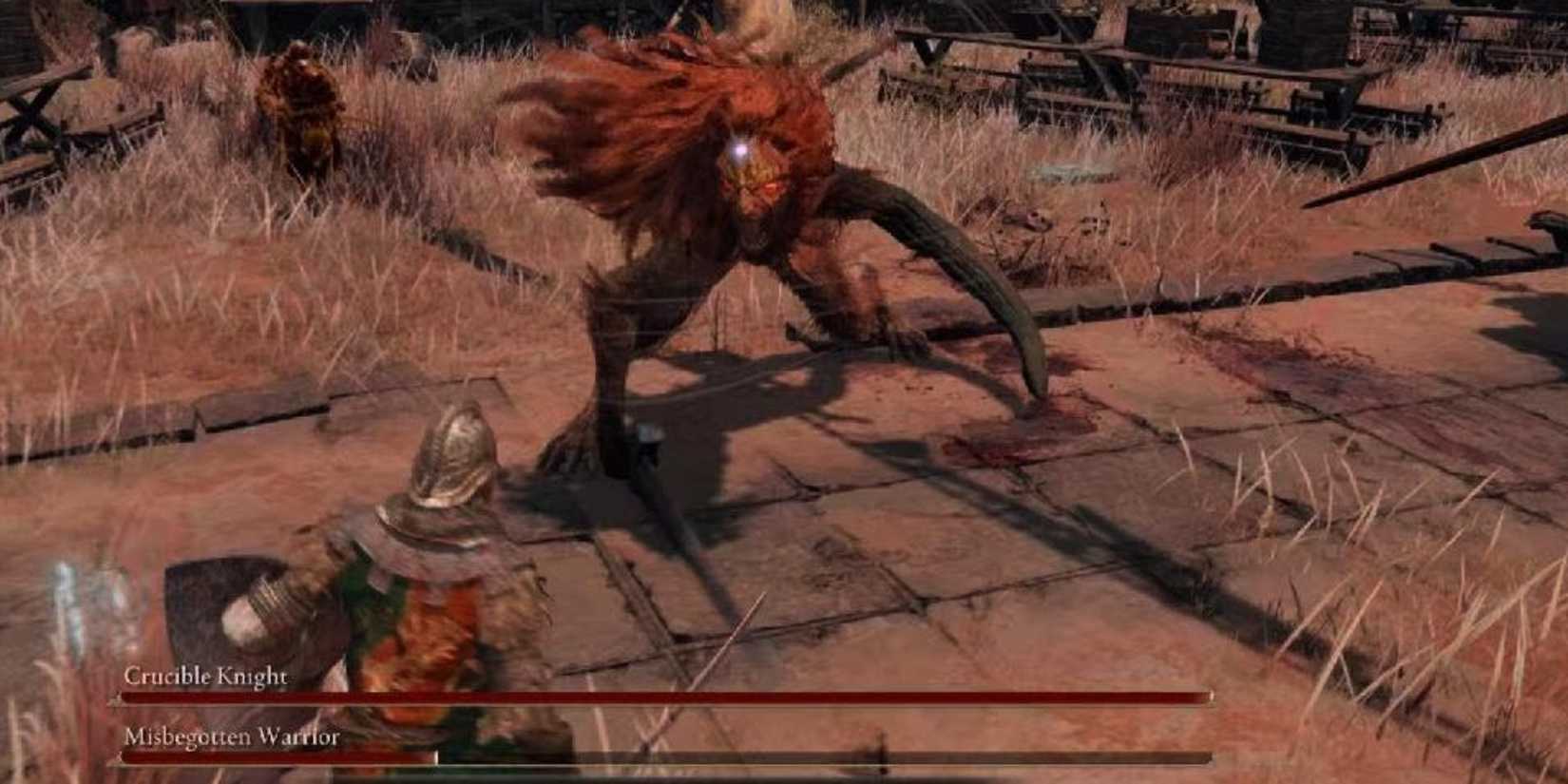 Crucible Knight And Misbegotten Warrior boss fight in elden ring
