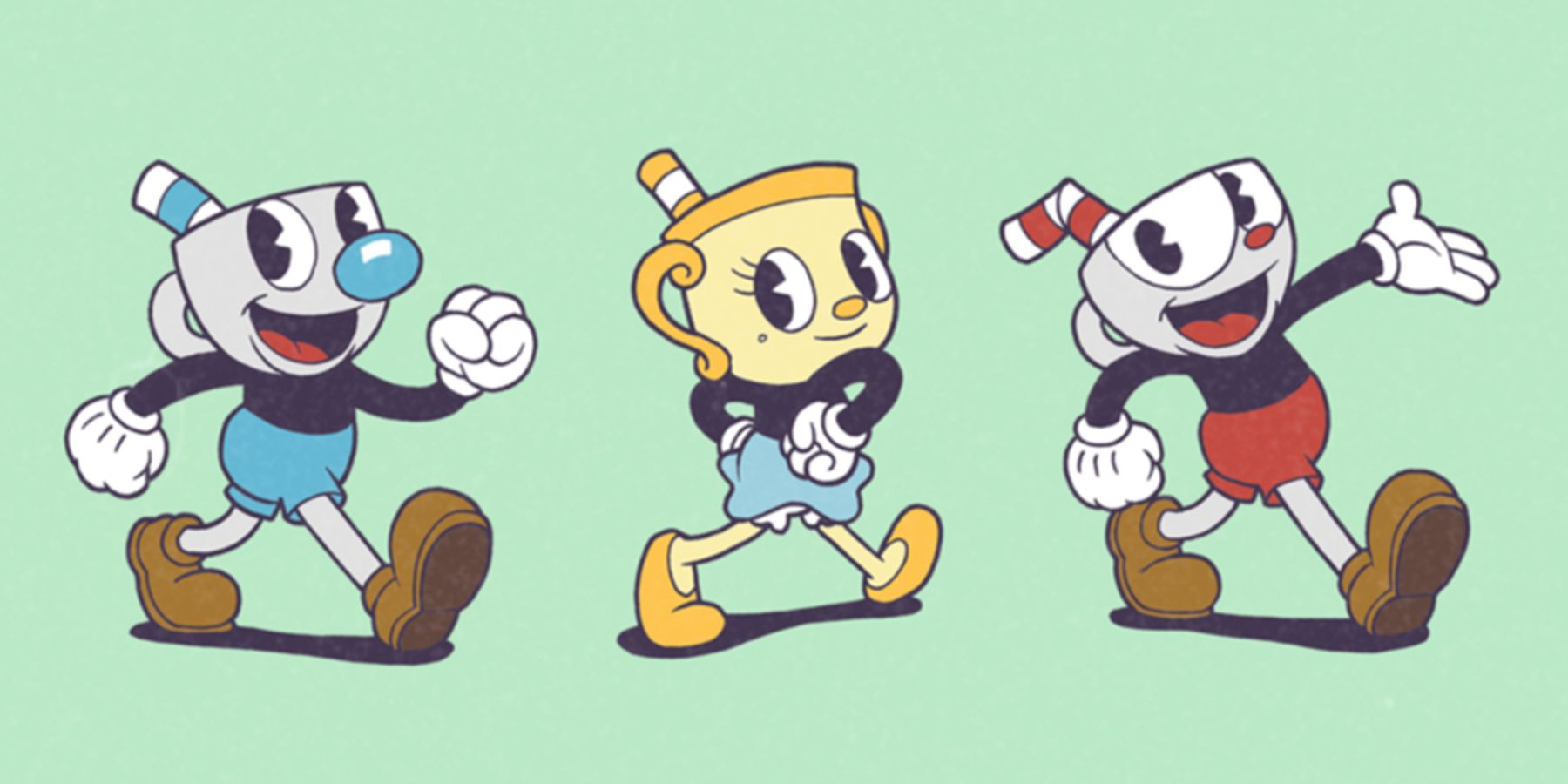 All 3 playable Cuphead characters in a row