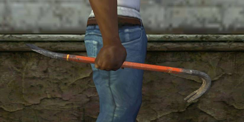 Player using the Crowbar in DayZ.