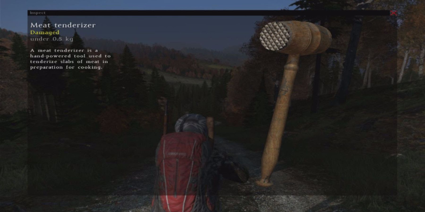 Player inspecting the Meat Tenderizer in DayZ.